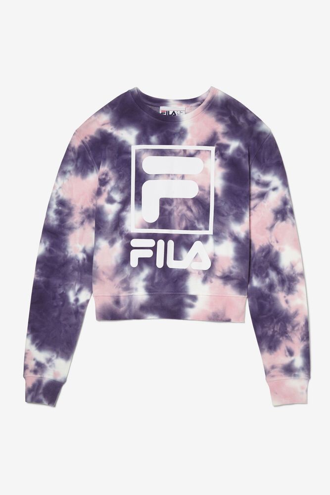 Fila Genser Dame Lilla Ashley Tie Dye 654327-CRQ